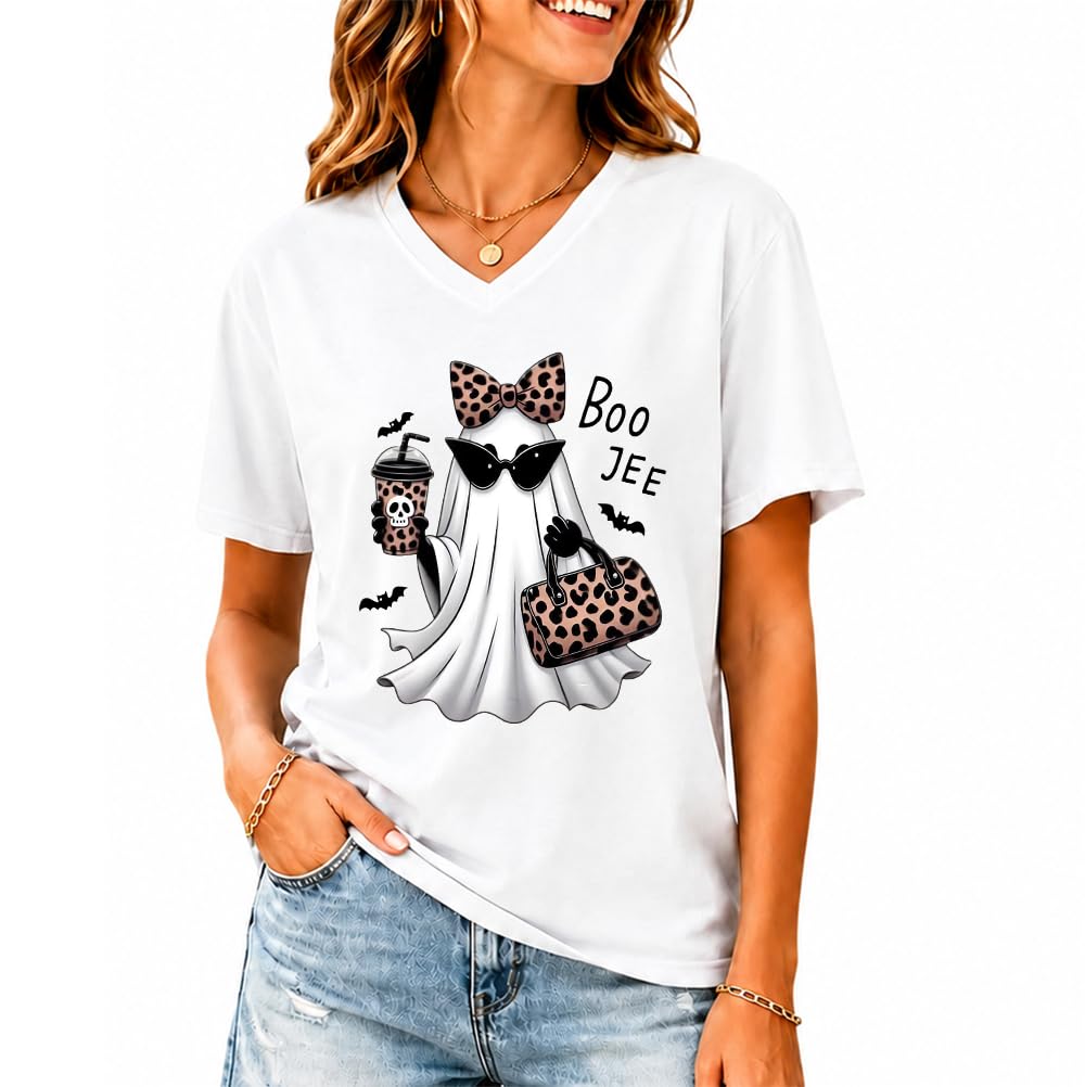 Halloween Boo JEE Ghost Shirt Cute Leopard Boo-JEE Ghost Coffee T-Shirt