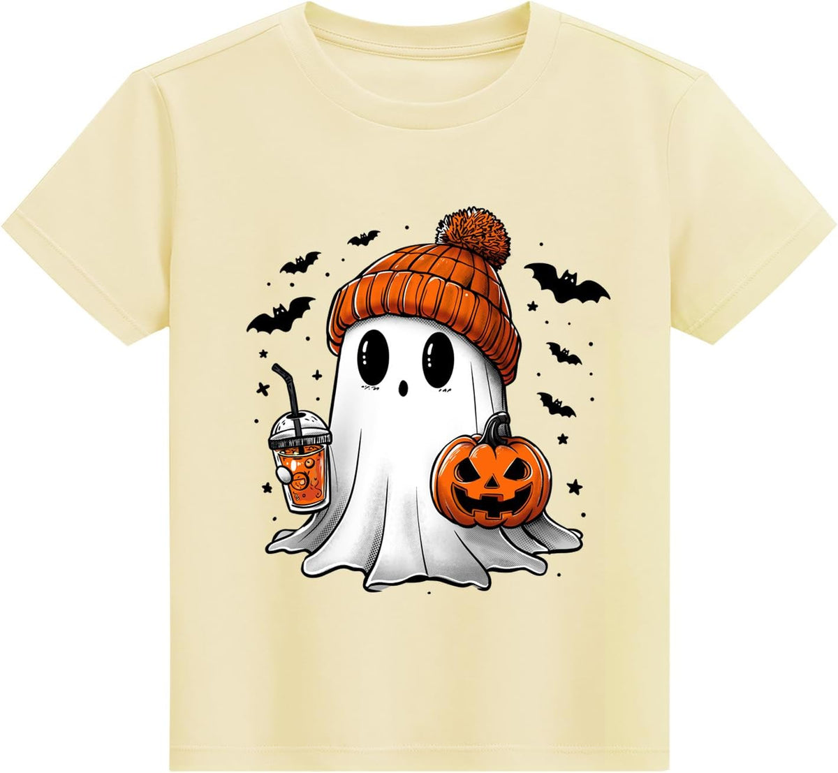 Toddler Halloween Shirt Boys Girls Ghost Tshirt Just Waiting Halloween Tee Tops Spooky Season Fall Clothes Ages 2-7