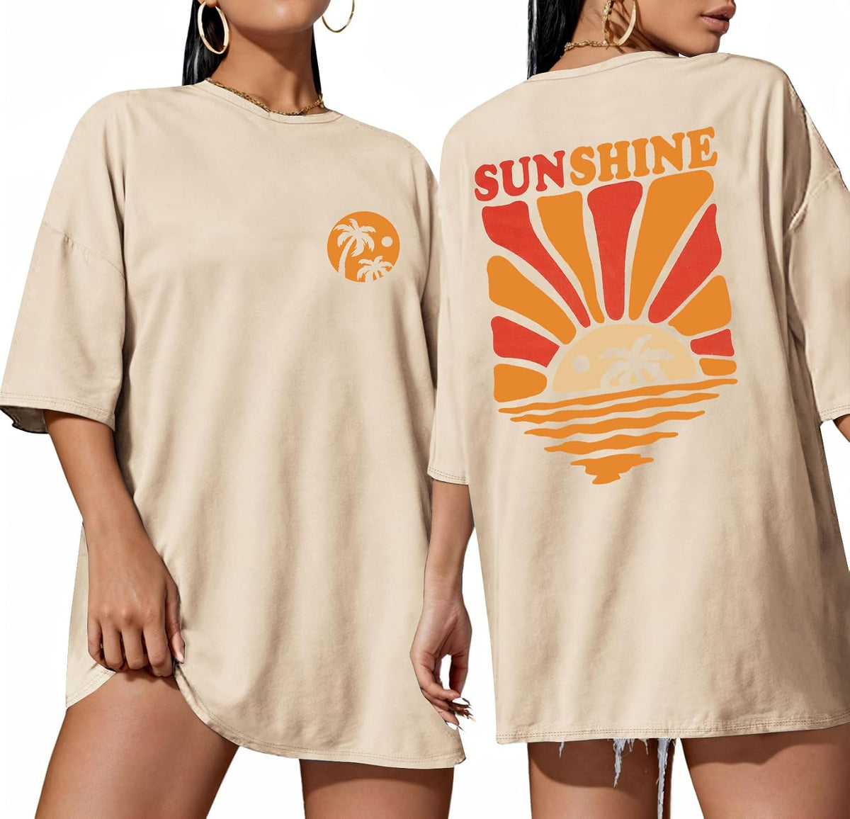 Oversized Tshirts for Women Graphic Summer Short Sleeve Casual Loose Tees