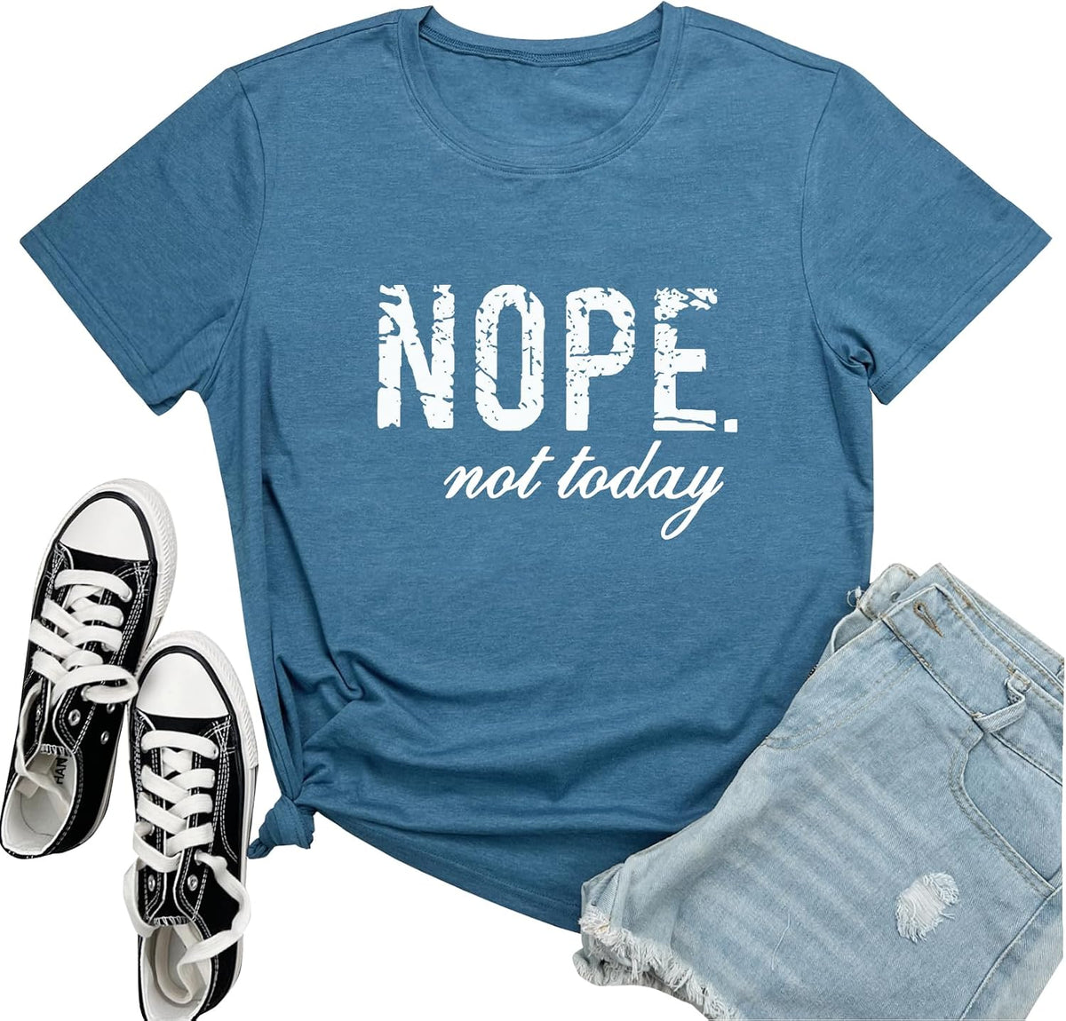 LOOKFACE Women Cute Tops Nope Summer Graphic Tees