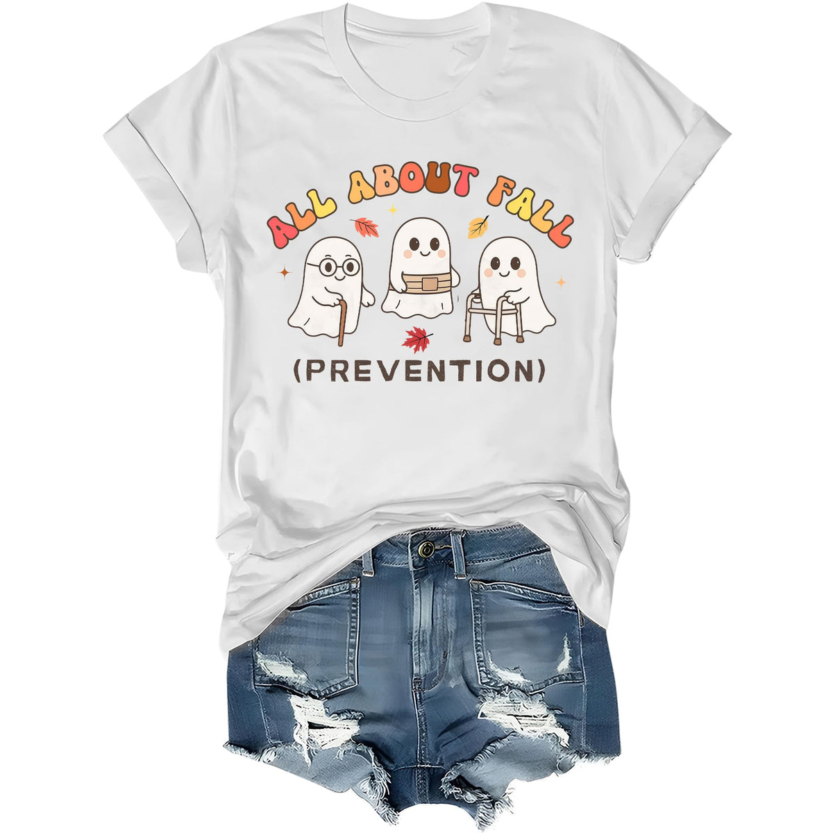 All About Fall Prevention Ghost Shirt Cute Halloween Nursing T-Shirt