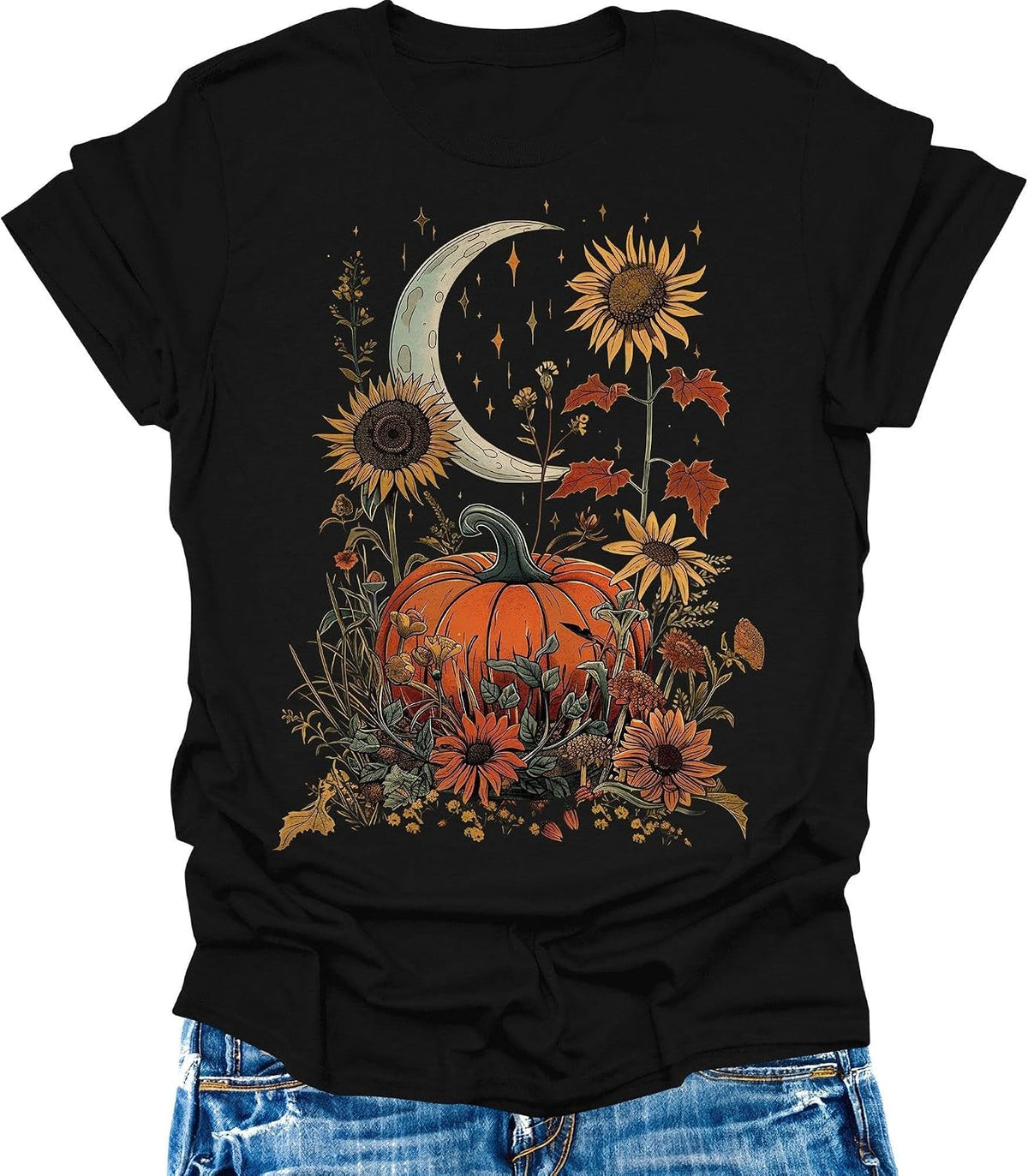 Womens Flower Graphic Tees Summer Short Sleeve Shirts Casual Loose Beach Tops