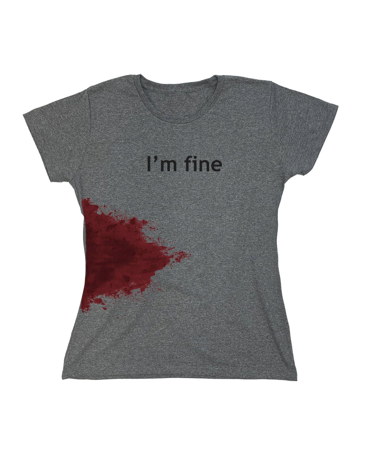 I'm Fine Shirt Bloody Halloween Costume Funny Horror Graphic Novelty Tshirt