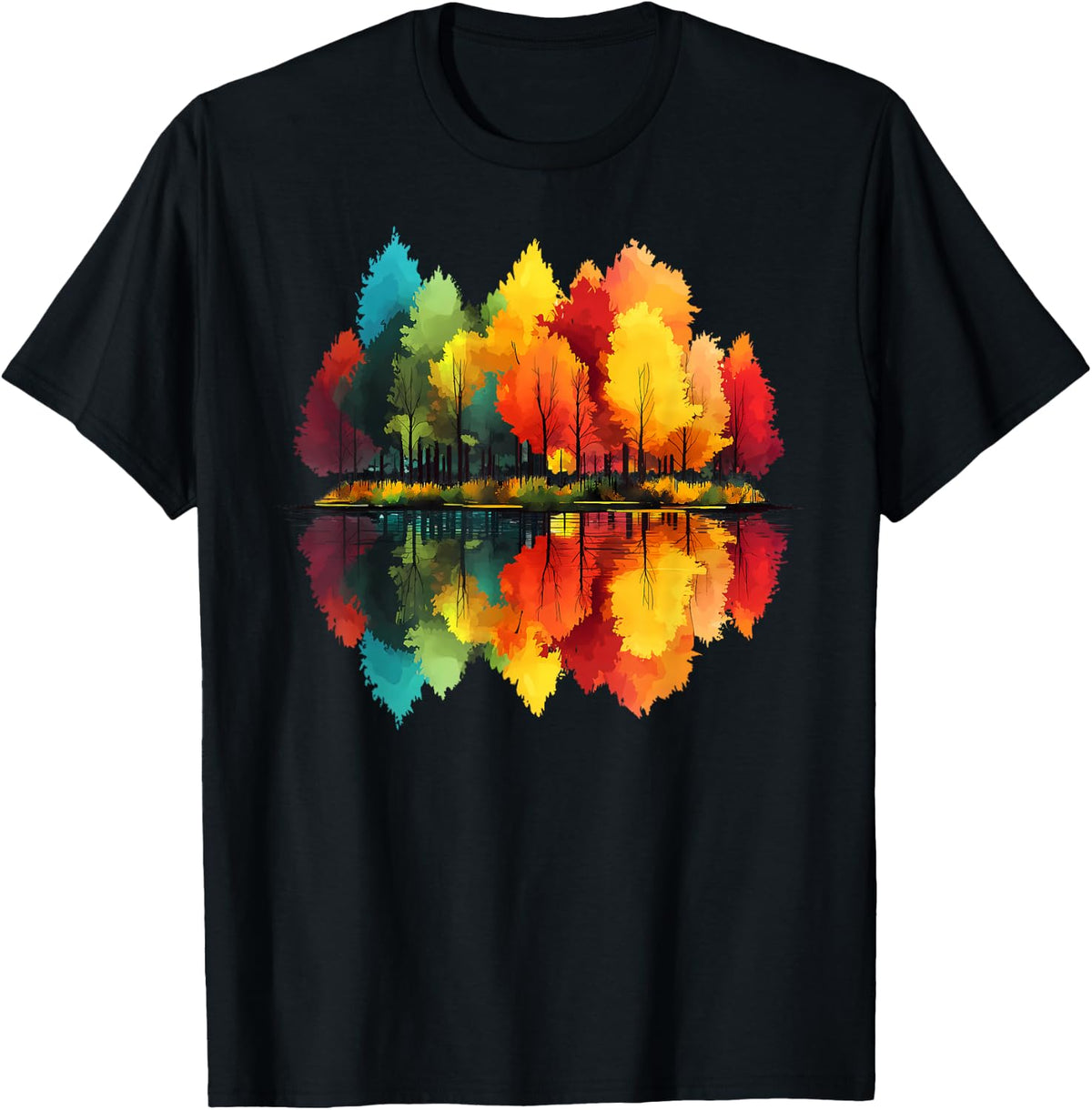 Outdoor Autumn Season Fall Leaves Forest Trees Nature Tree T-Shirt