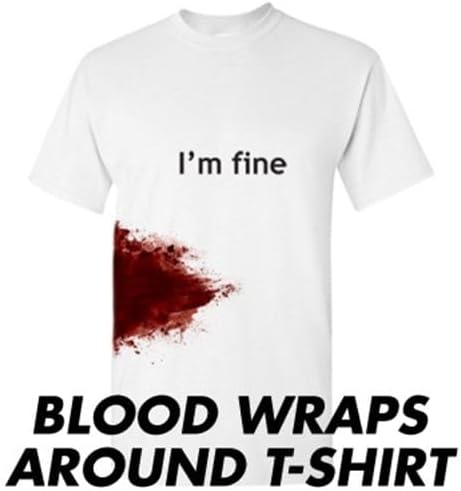 I'm Fine Shirt Bloody Halloween Costume Funny Horror Graphic Novelty Tshirt