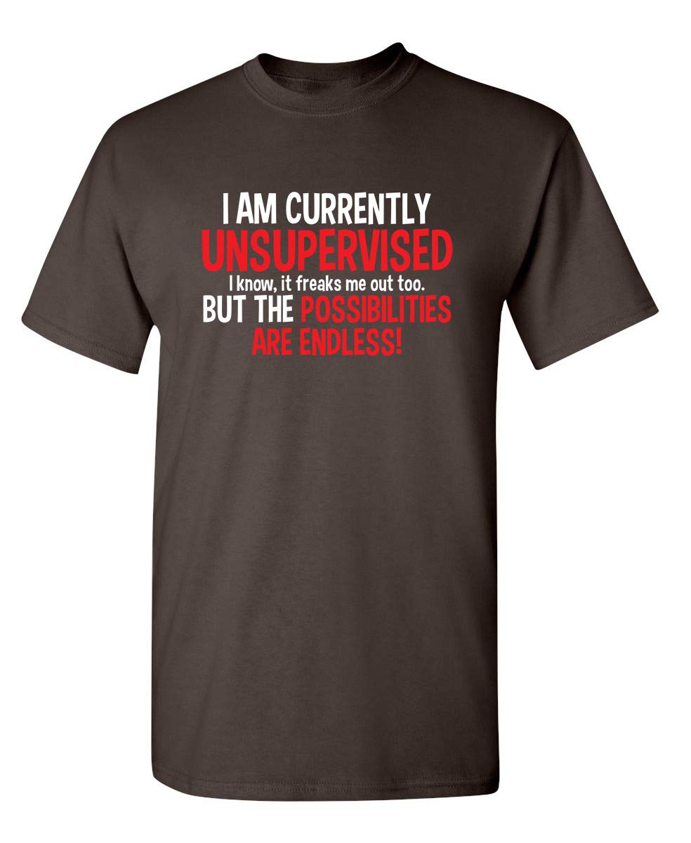 I'm Currently Unsupervised Novelty Graphic Sarcastic Humorous Mens Funny T Shirt