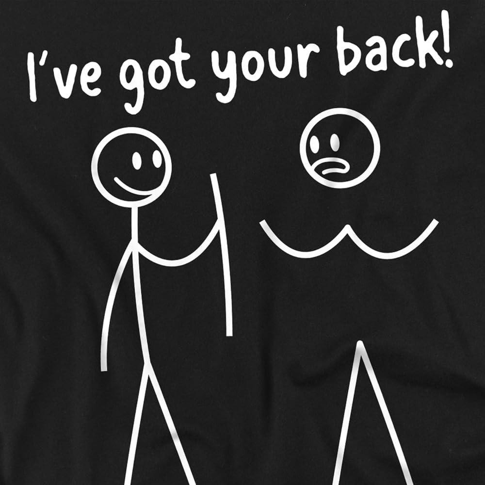 Popfunk I Got Your Back Stick Figure Funny Friendship Humor T-Shirt, Unisex
