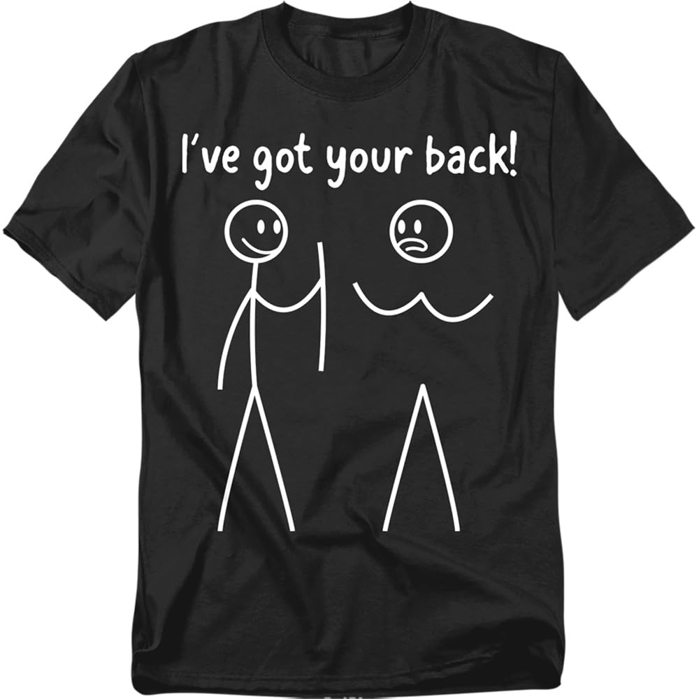 Popfunk I Got Your Back Stick Figure Funny Friendship Humor T-Shirt, Unisex