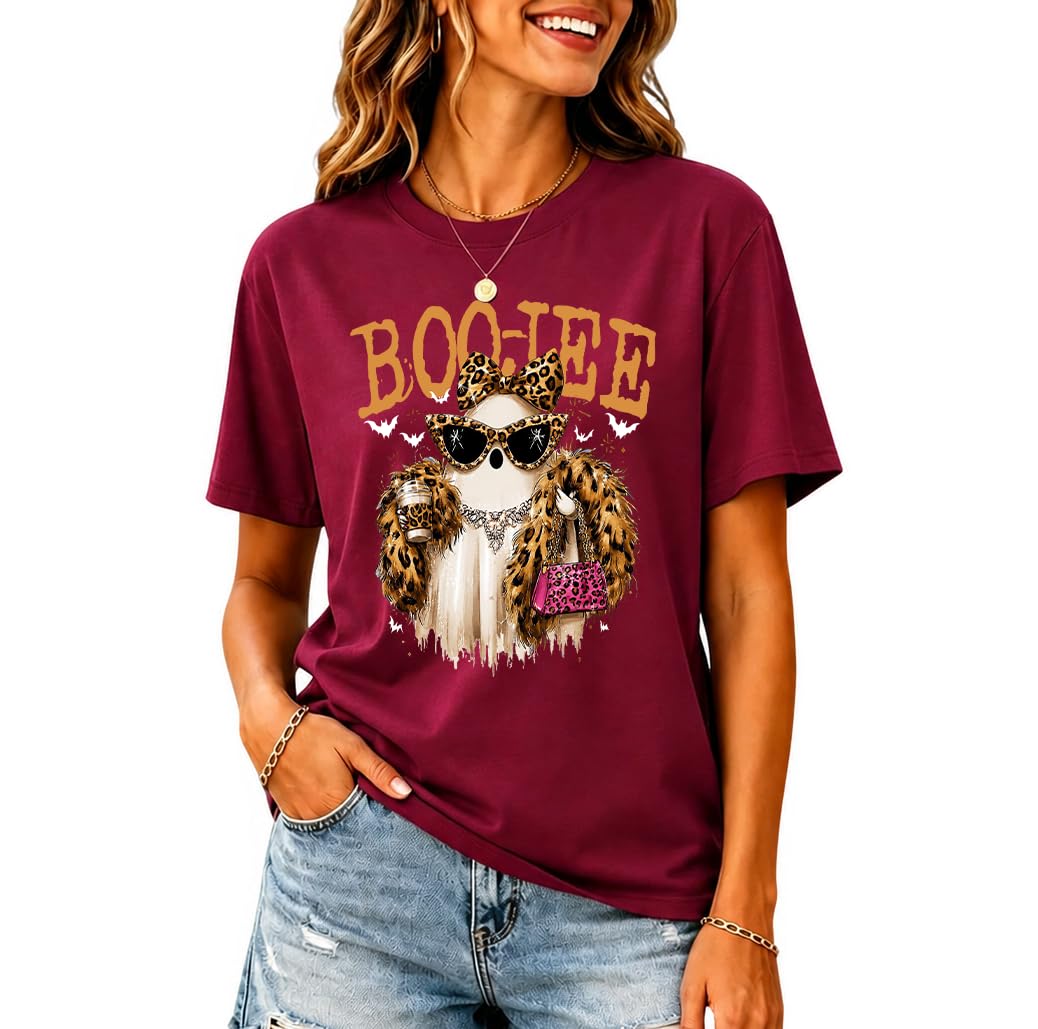 Halloween Boo JEE Ghost Shirt Cute Leopard Boo-JEE Ghost Coffee T-Shirt