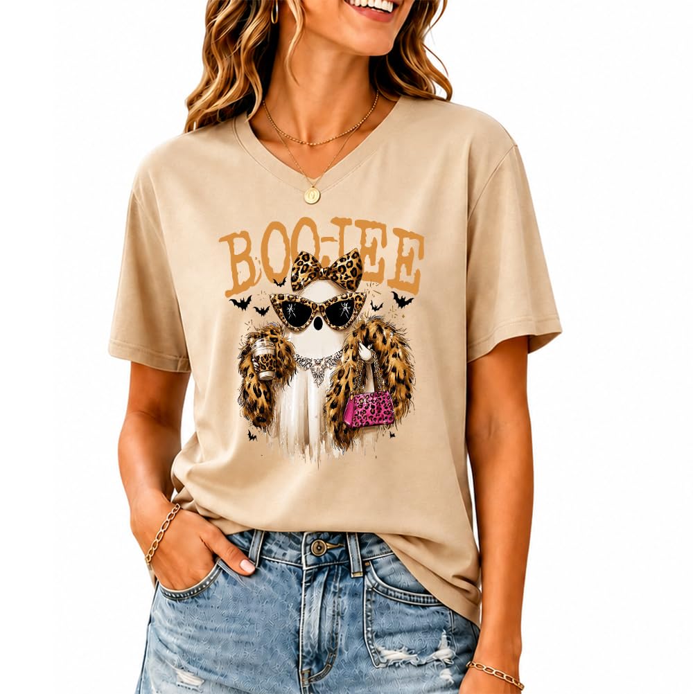 Halloween Boo JEE Ghost Shirt Cute Leopard Boo-JEE Ghost Coffee T-Shirt