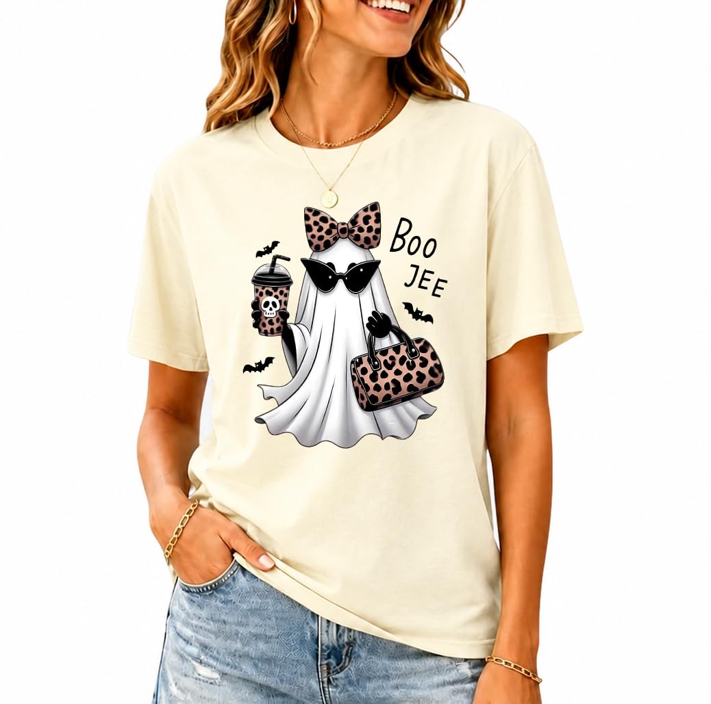 Halloween Boo JEE Ghost Shirt Cute Leopard Boo-JEE Ghost Coffee T-Shirt