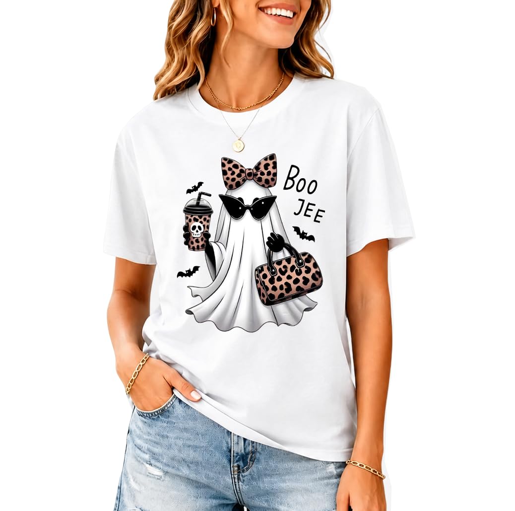 Halloween Boo JEE Ghost Shirt Cute Leopard Boo-JEE Ghost Coffee T-Shirt