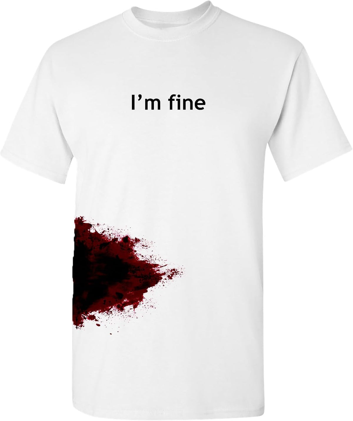 I'm Fine Shirt Bloody Halloween Costume Funny Horror Graphic Novelty Tshirt
