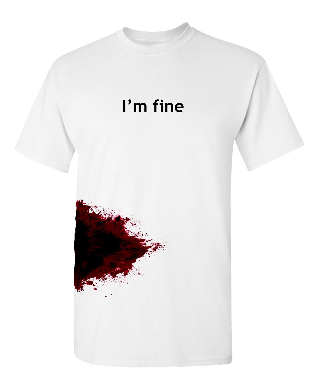 I'm Fine Shirt Bloody Halloween Costume Funny Horror Graphic Novelty Tshirt
