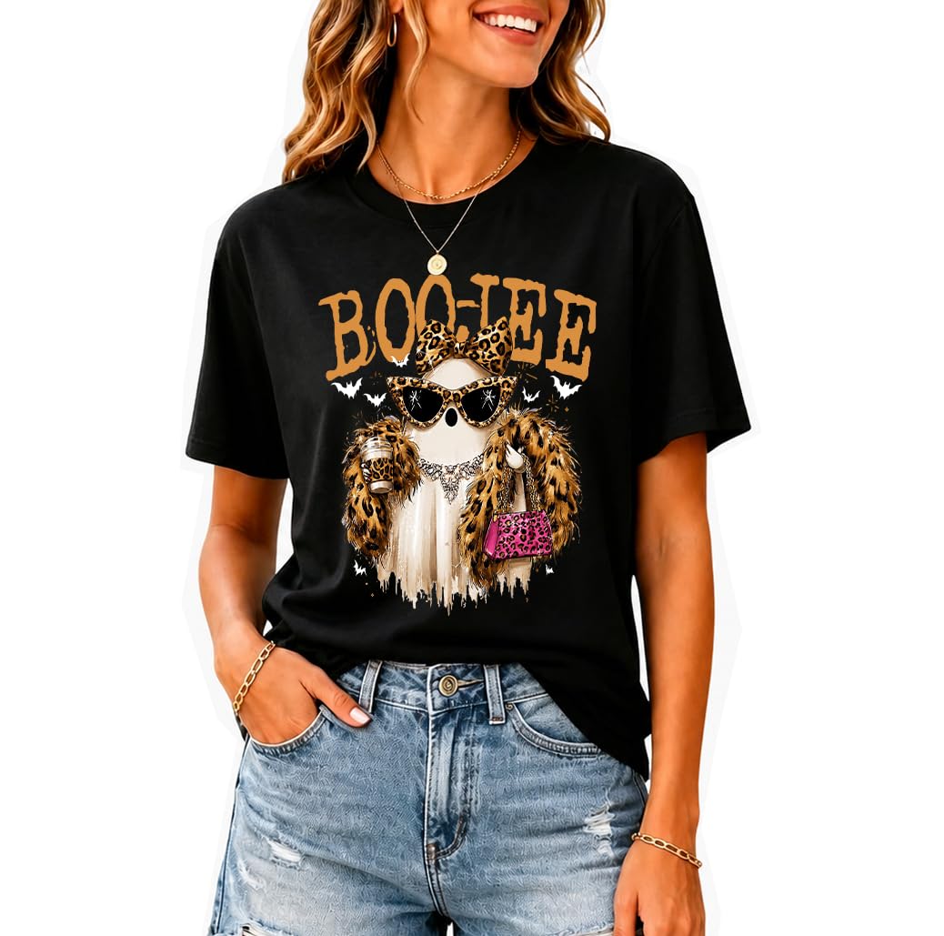 Halloween Boo JEE Ghost Shirt Cute Leopard Boo-JEE Ghost Coffee T-Shirt