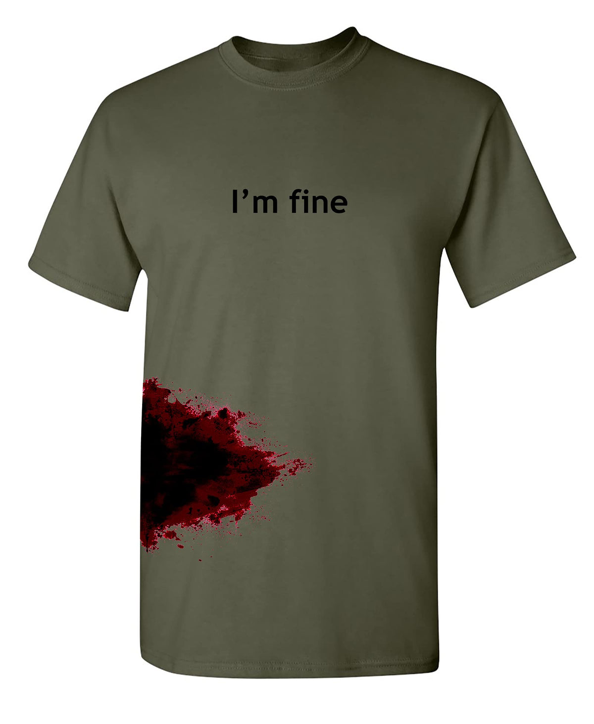 I'm Fine Shirt Bloody Halloween Costume Funny Horror Graphic Novelty Tshirt