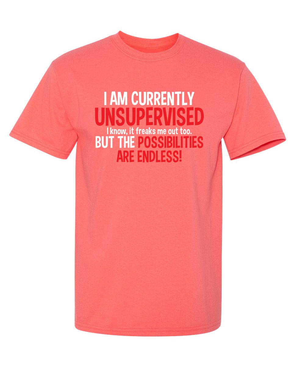 I'm Currently Unsupervised Novelty Graphic Sarcastic Humorous Mens Funny T Shirt