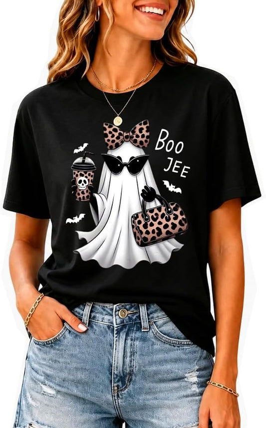 Halloween Boo JEE Ghost Shirt Cute Leopard Boo-JEE Ghost Coffee T-Shirt