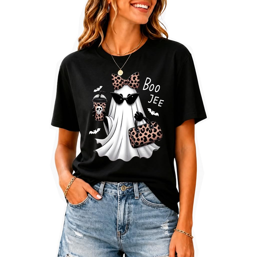Halloween Boo JEE Ghost Shirt Cute Leopard Boo-JEE Ghost Coffee T-Shirt