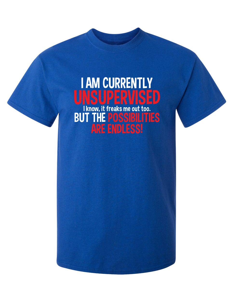 I'm Currently Unsupervised Novelty Graphic Sarcastic Humorous Mens Funny T Shirt