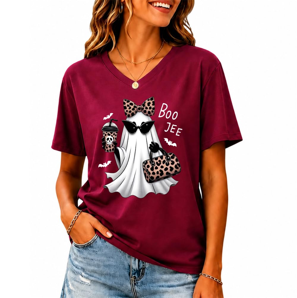 Halloween Boo JEE Ghost Shirt Cute Leopard Boo-JEE Ghost Coffee T-Shirt