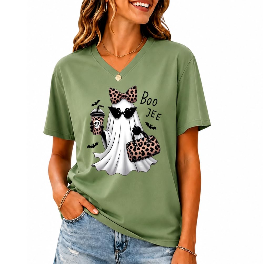 Halloween Boo JEE Ghost Shirt Cute Leopard Boo-JEE Ghost Coffee T-Shirt