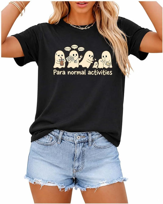 para Normal Activities Teachers Shirts for Women Fall Halloween T-Shirt