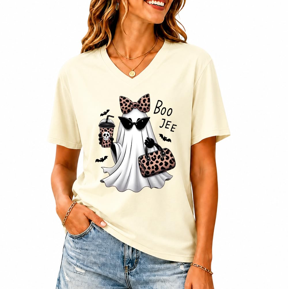 Halloween Boo JEE Ghost Shirt Cute Leopard Boo-JEE Ghost Coffee T-Shirt