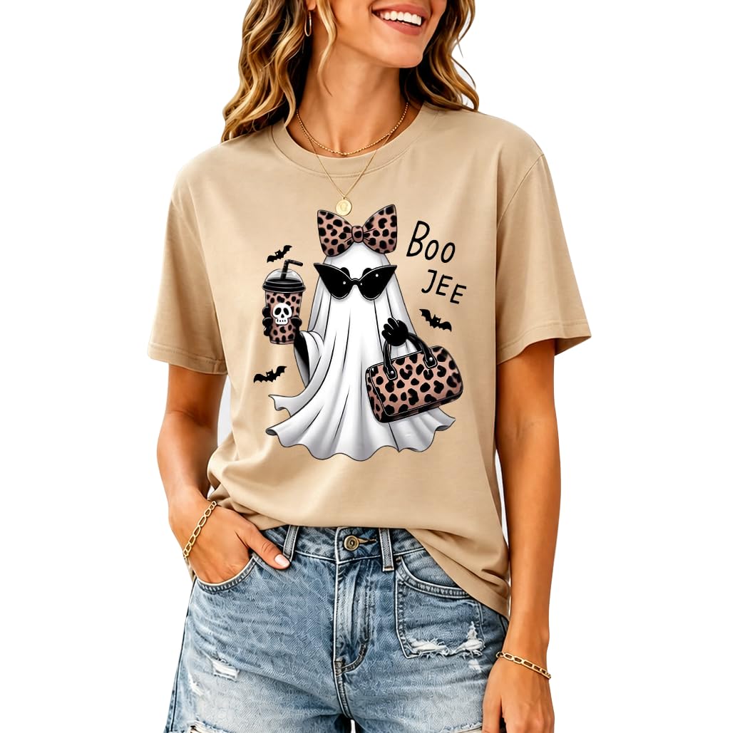 Halloween Boo JEE Ghost Shirt Cute Leopard Boo-JEE Ghost Coffee T-Shirt