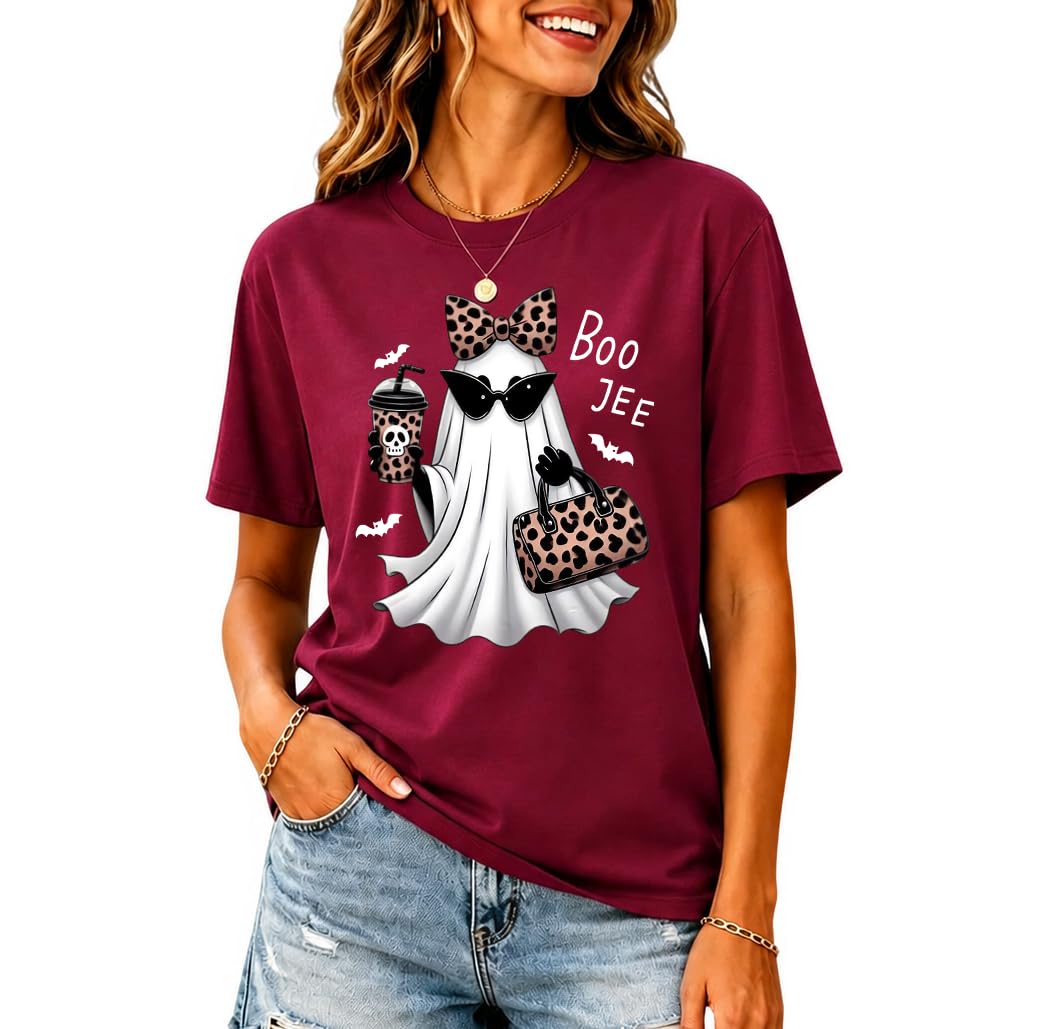 Halloween Boo JEE Ghost Shirt Cute Leopard Boo-JEE Ghost Coffee T-Shirt