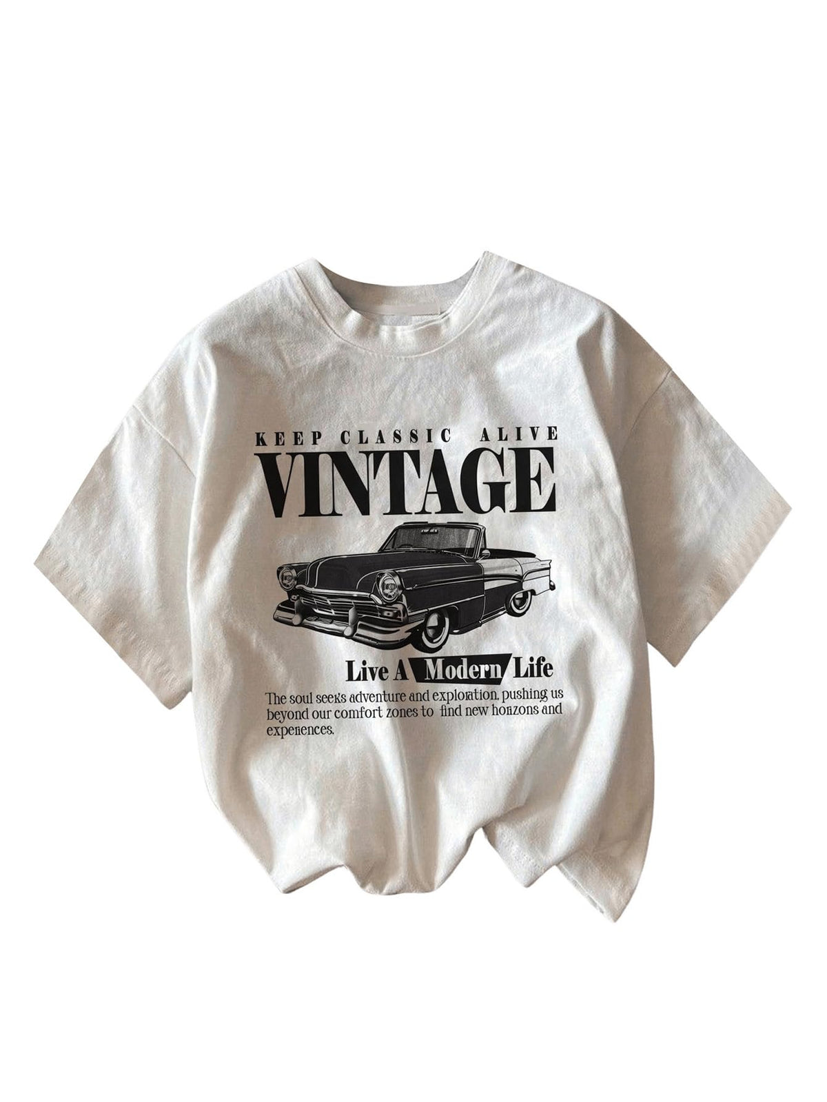 RoseSeek Women's Graphic Letter Tee Crew Neck Trendy Summer Vintage T Shirt