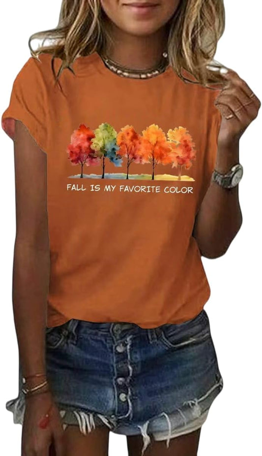 Women's Halloween Shirt Spooky Season Tee Thanksgiving Party T-Shirt
