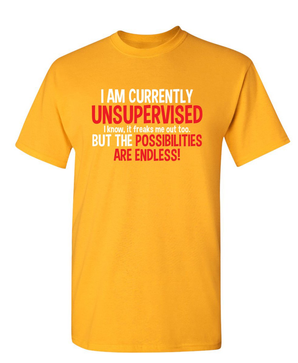 I'm Currently Unsupervised Novelty Graphic Sarcastic Humorous Mens Funny T Shirt