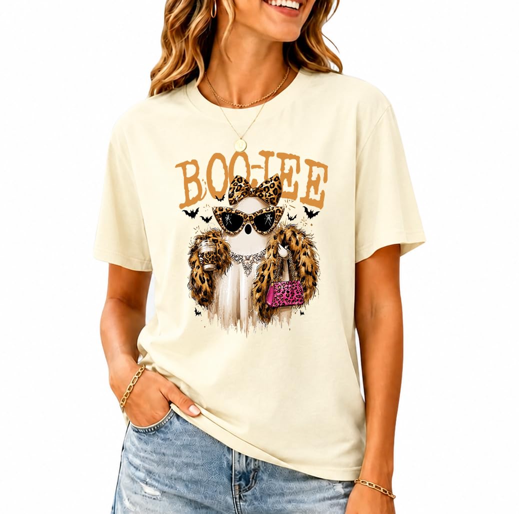 Halloween Boo JEE Ghost Shirt Cute Leopard Boo-JEE Ghost Coffee T-Shirt