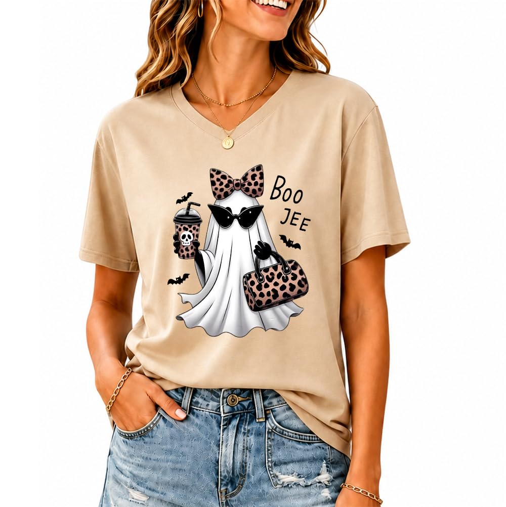 Halloween Boo JEE Ghost Shirt Cute Leopard Boo-JEE Ghost Coffee T-Shirt