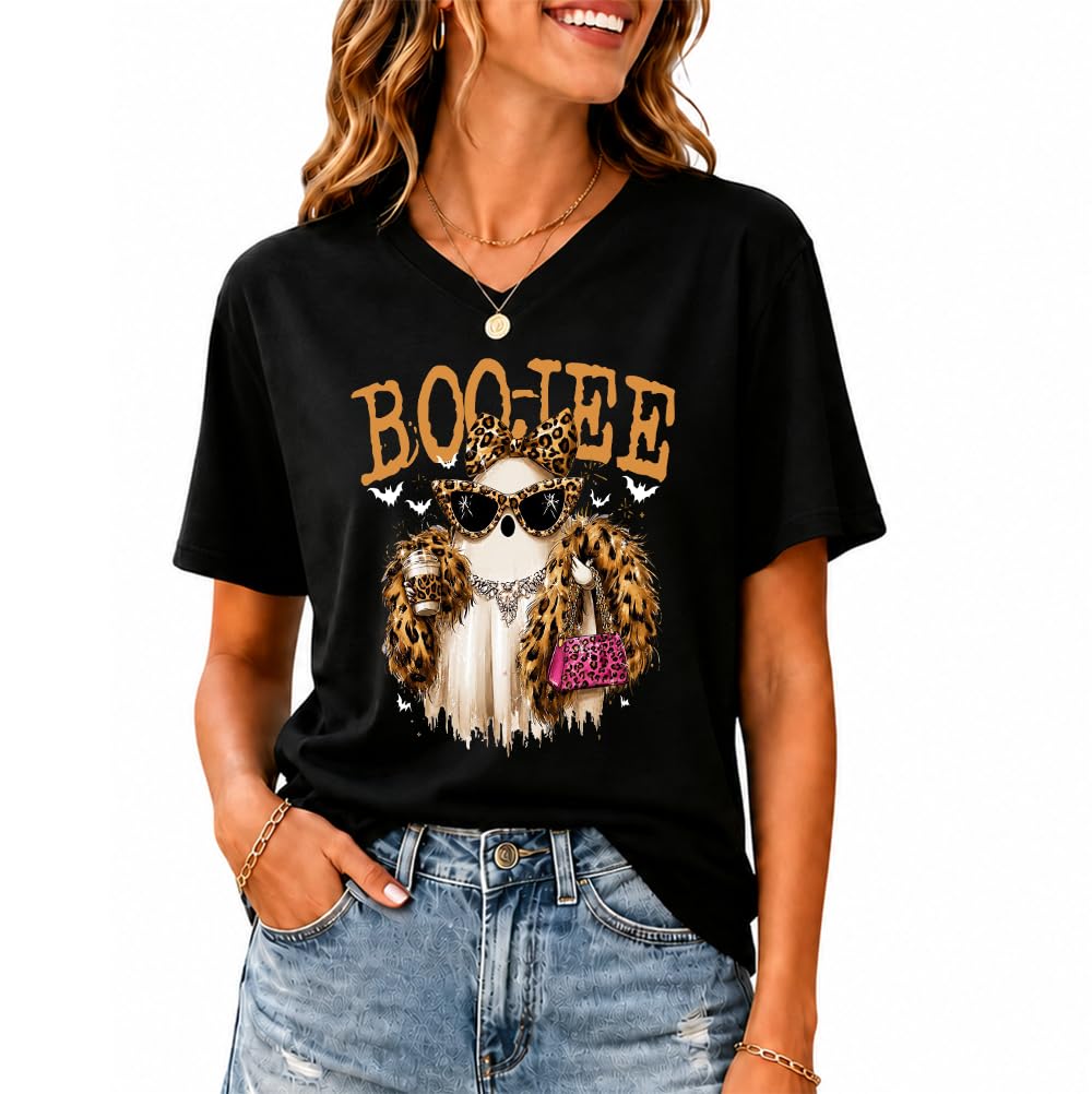 Halloween Boo JEE Ghost Shirt Cute Leopard Boo-JEE Ghost Coffee T-Shirt