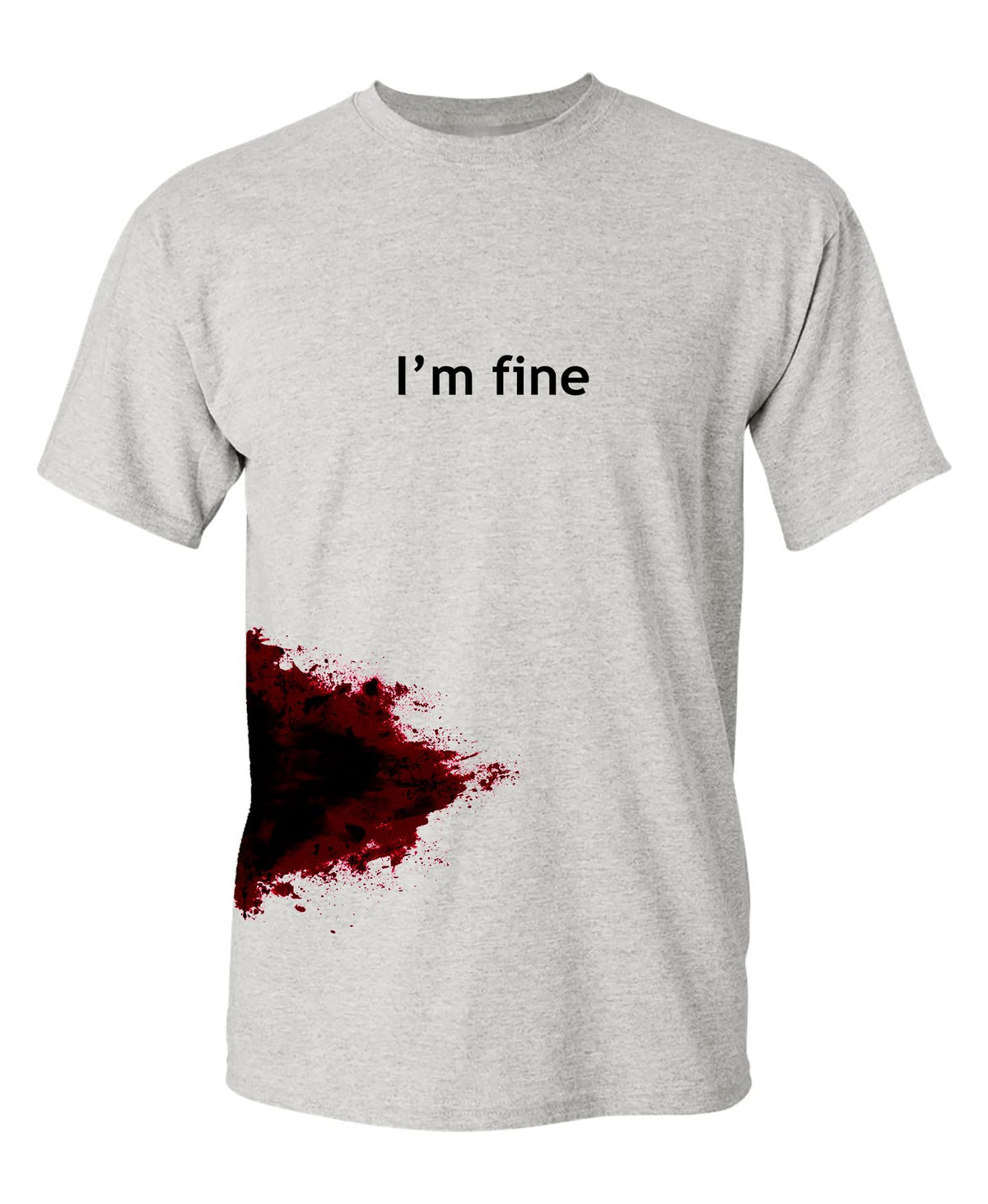 I'm Fine Shirt Bloody Halloween Costume Funny Horror Graphic Novelty Tshirt
