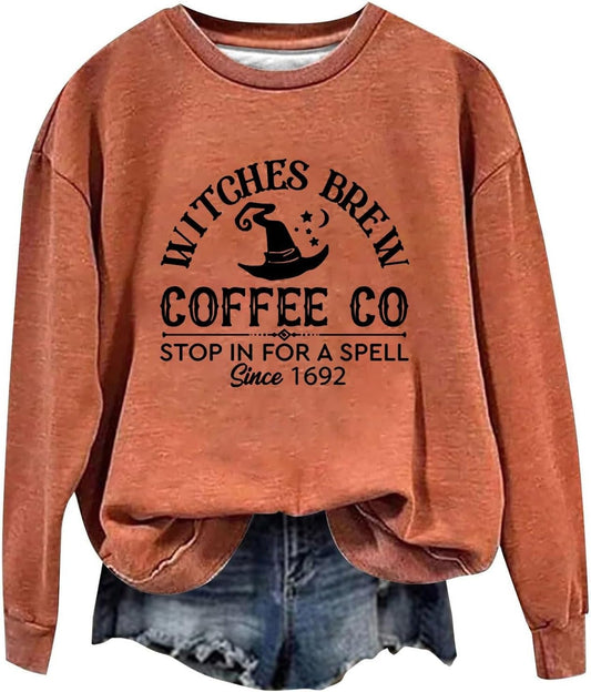Witches Brew Coffee Co Stop In For A Spell Since 1692 Halloween Sweatshirt