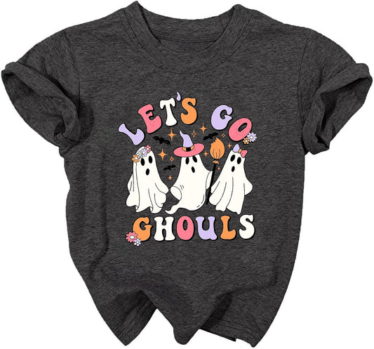 Halloween Shirt Toddler Let's Go Ghouls T-Shirt Boys Girls Ghost Tee Tops