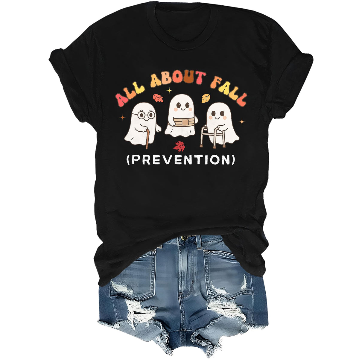 All About Fall Prevention Ghost Shirt Cute Halloween Nursing T-Shirt