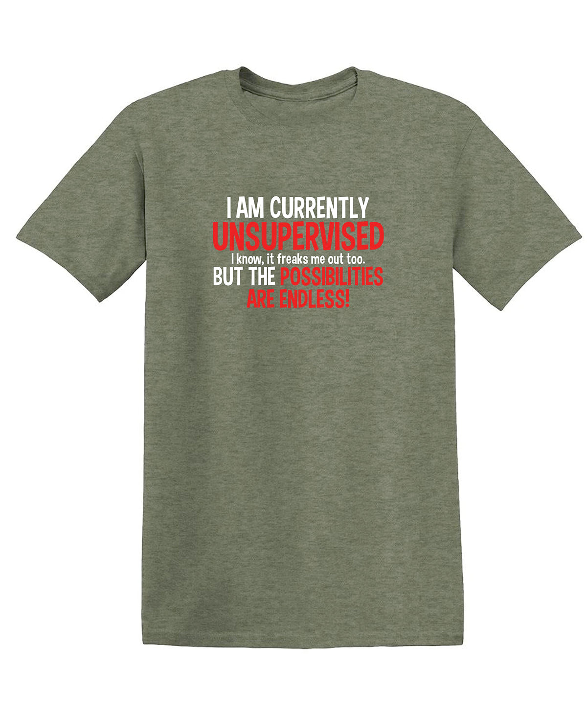 I'm Currently Unsupervised Novelty Graphic Sarcastic Humorous Mens Funny T Shirt
