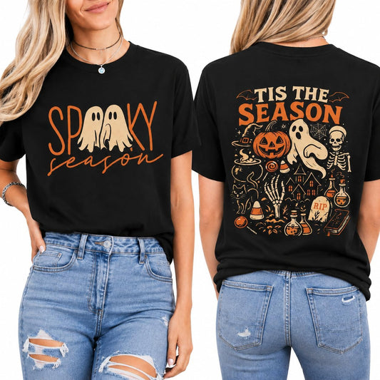 Ghost Pumpkin Halloween Shirt for Men, Spooky Season Graphic T Shirt