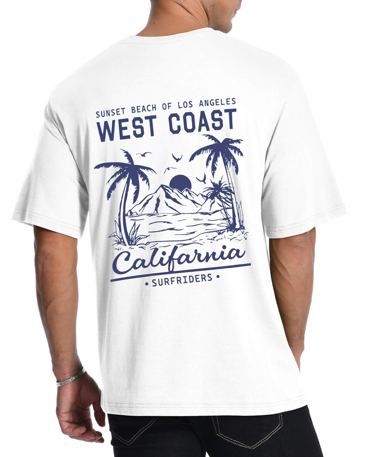 Aiyino Mens West Coast T-Shirt California Palm Tree Summer Graphic Tee