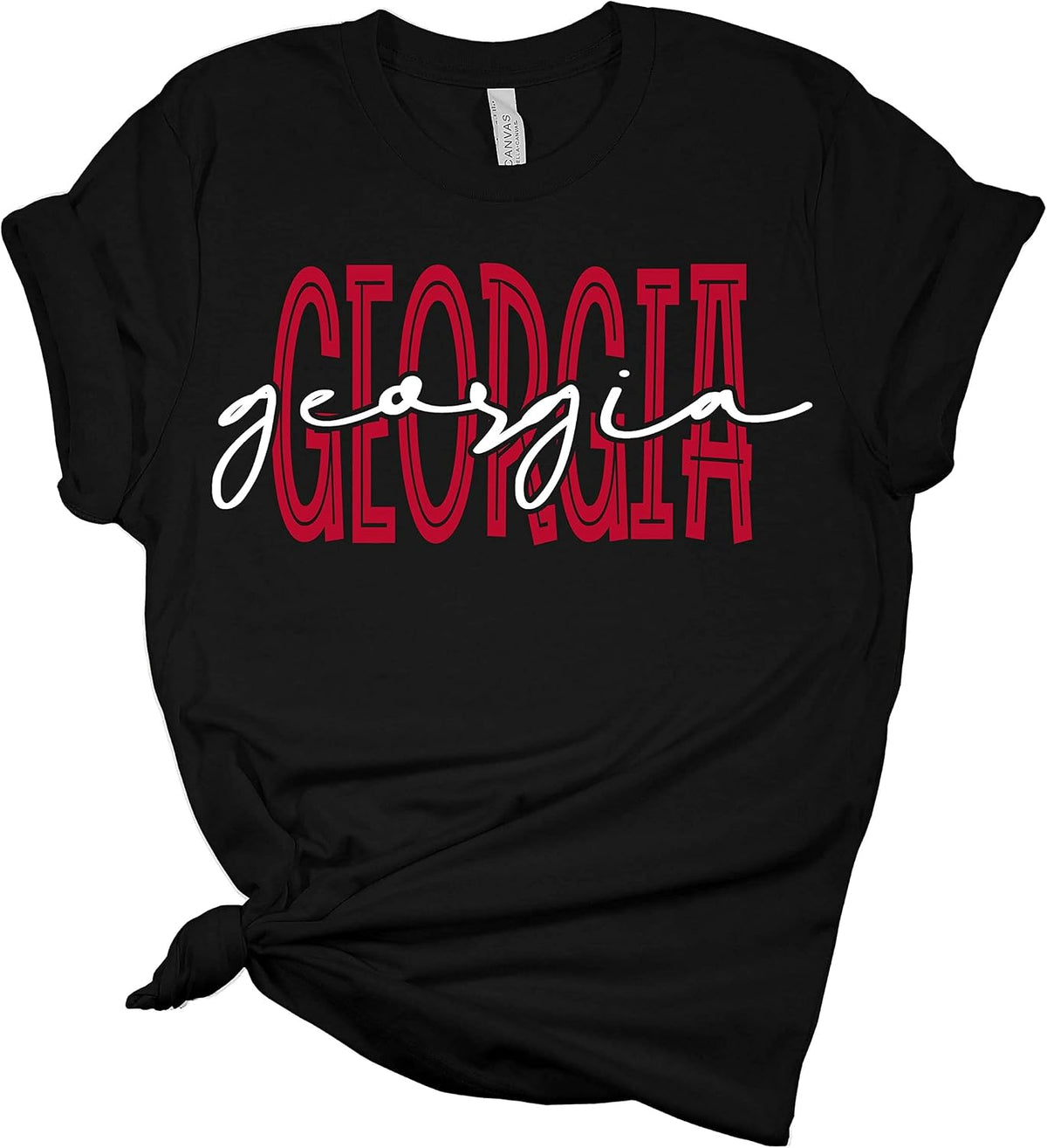 Womens Georgia Football Georgia Cursive Unisex Fit Short Sleeve T-Shirt