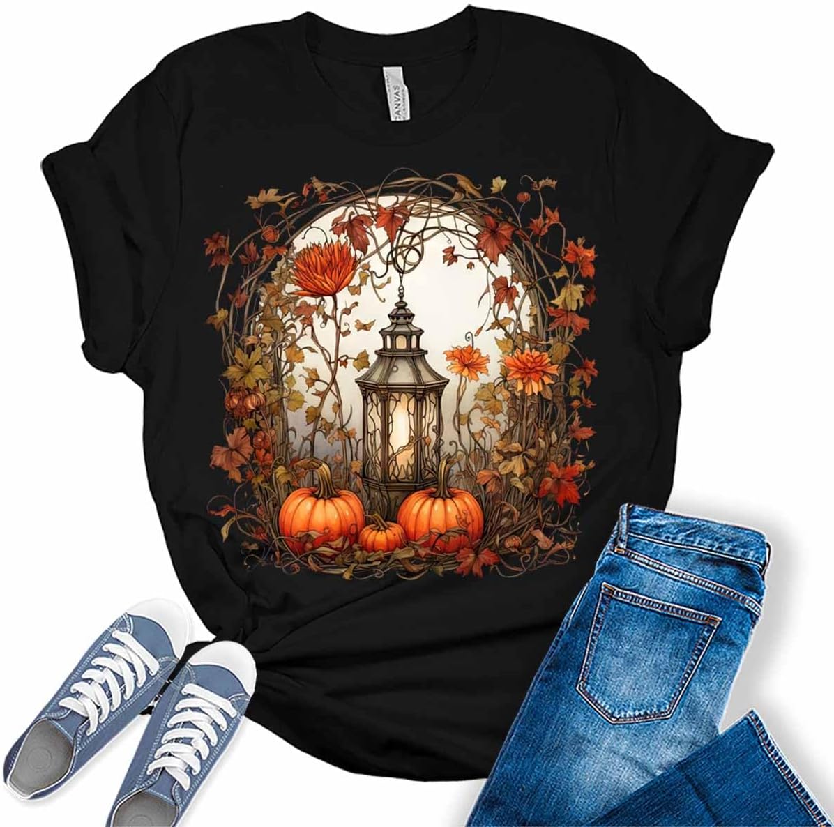 Womens Fall Graphic Tees Pumpkin Shirts Halloween Tshirts Cute Short Sleeve Thanksgiving Clothes