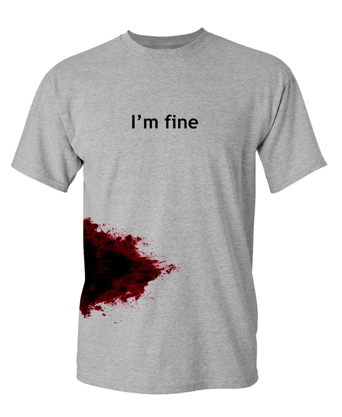 I'm Fine Shirt Bloody Halloween Costume Funny Horror Graphic Novelty Tshirt