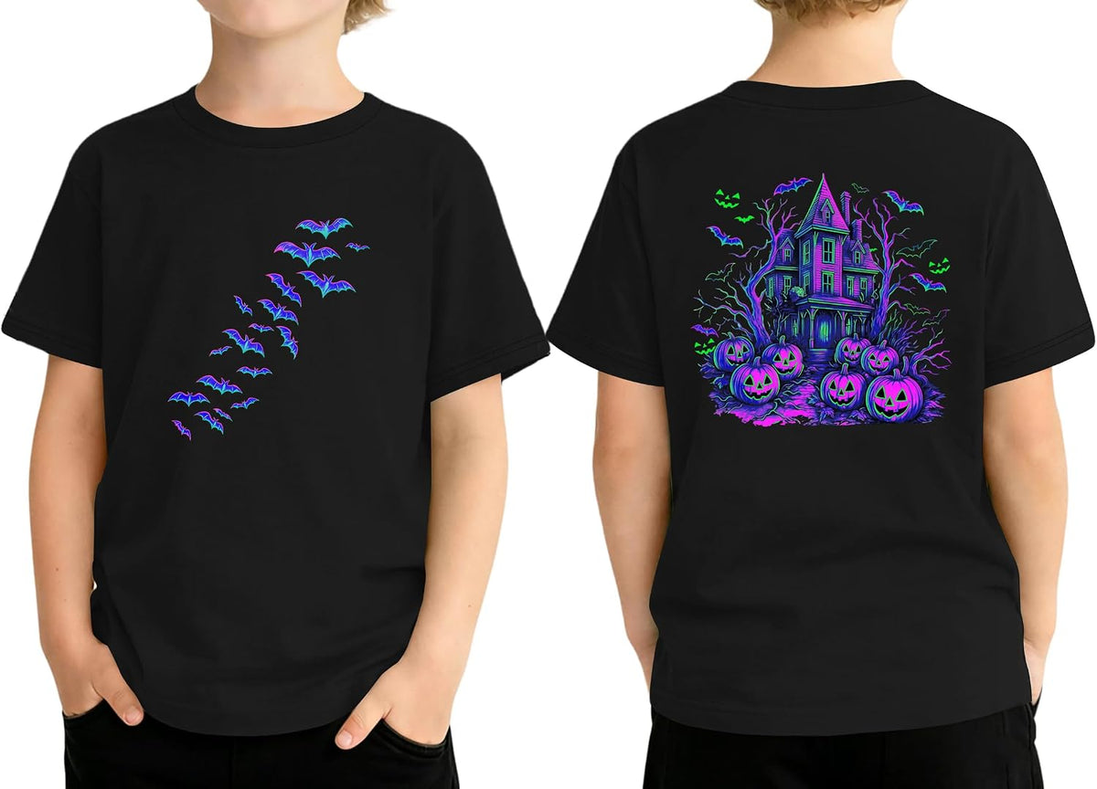Kids Halloween Shirts Boys Girls Spooky Season Top Funny Ghost Graphic Tee