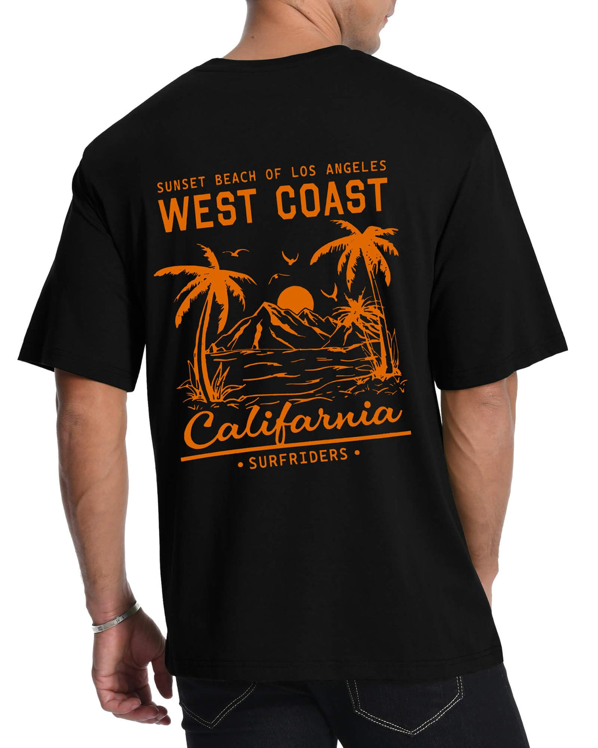Aiyino Mens West Coast T-Shirt California Palm Tree Summer Graphic Tee
