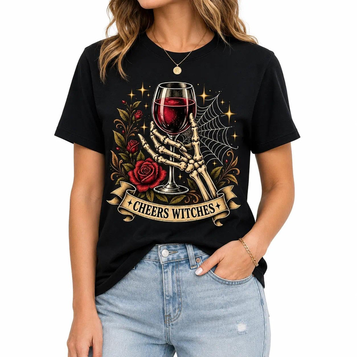 Halloween Shirts for Women Autumn Skull Graphic Cotton Tee