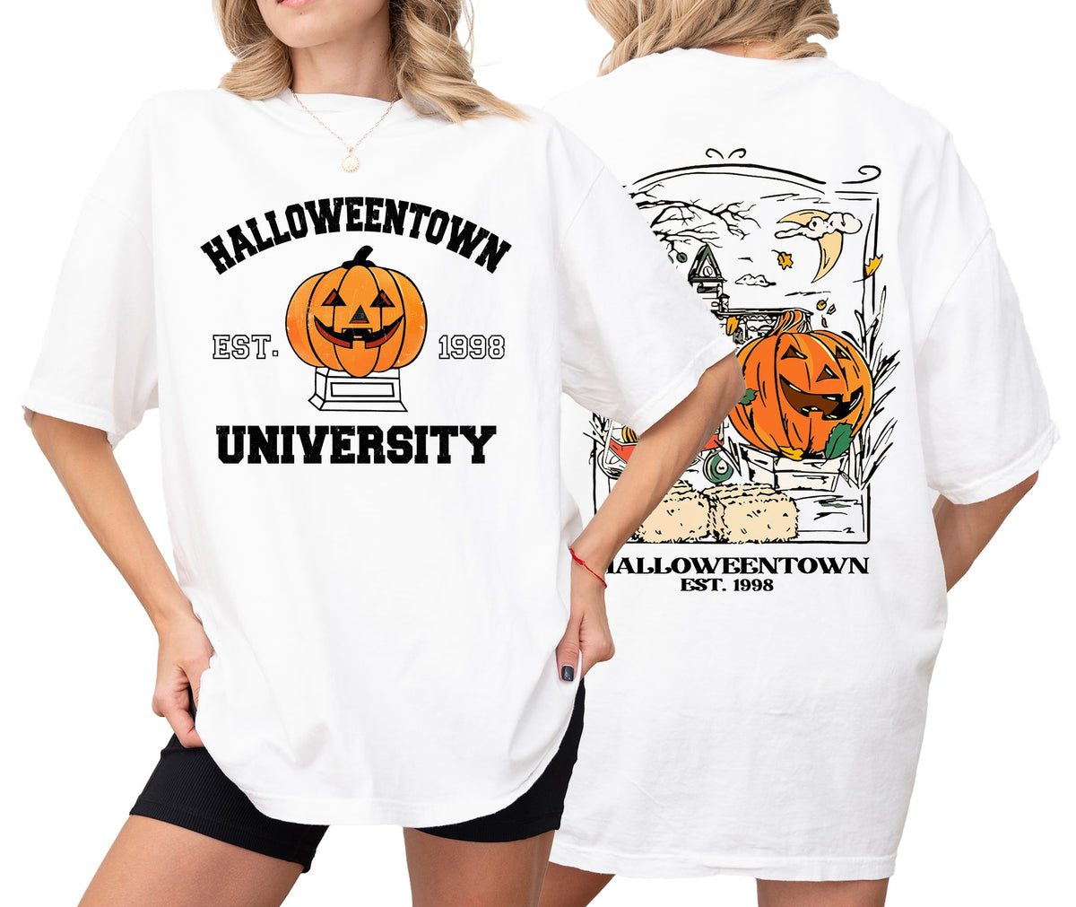 Halloweentown University T-Shirt – Double-Sided Halloween Campus Graphic Tee – Cozy Unisex Fall Shirt